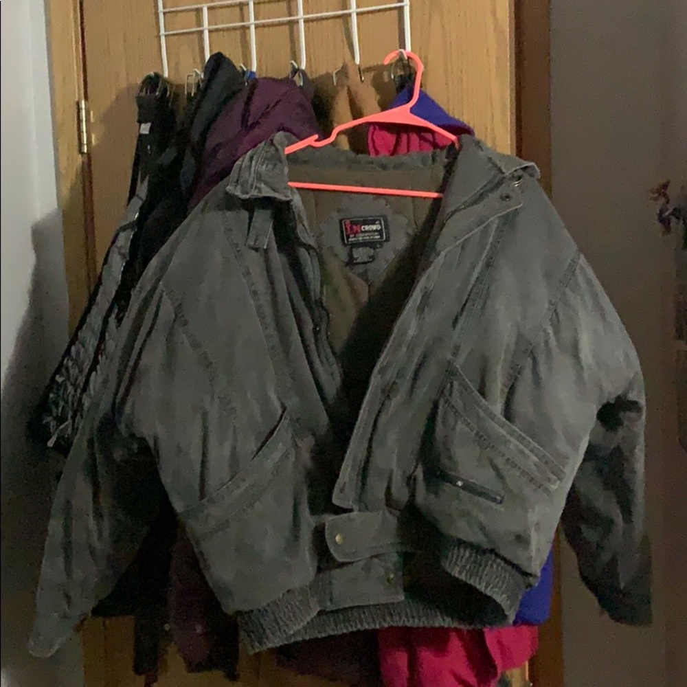 Vintage Black Denim-Like Puffer